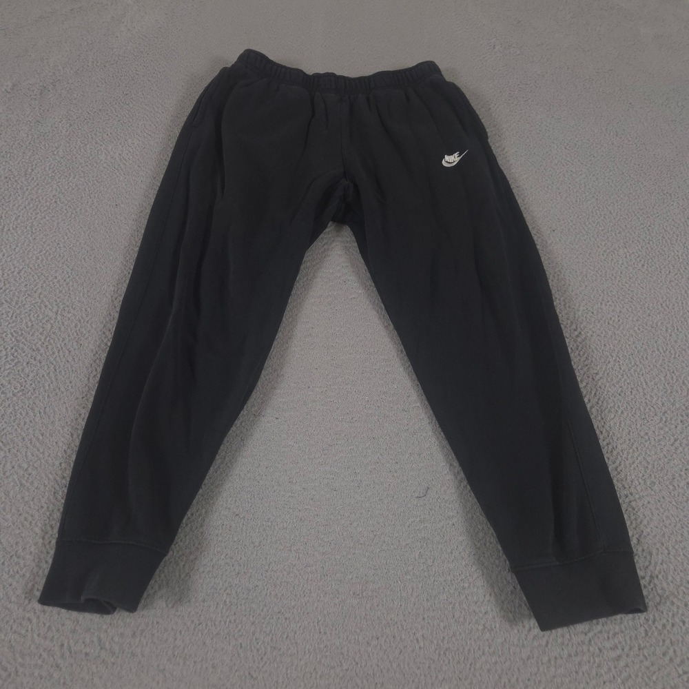 Nike Sweatpants Mens Large Black Sportswear Club Fleece Tapered Joggers Logo
